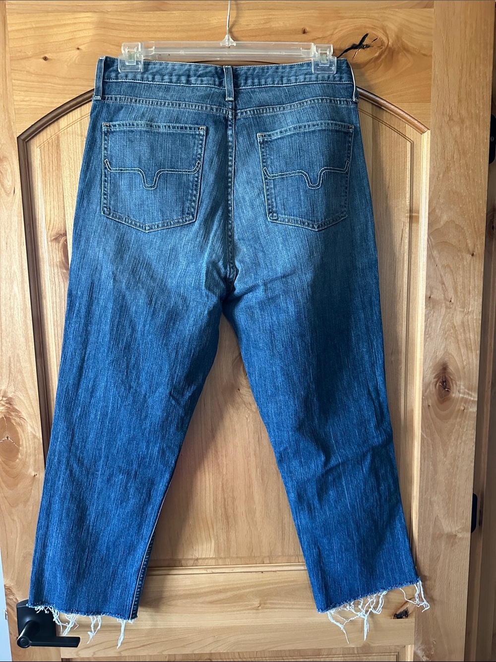 Kimes Ranch Women's Cropped Raw-Hem Jeans in Mid Blue Denim